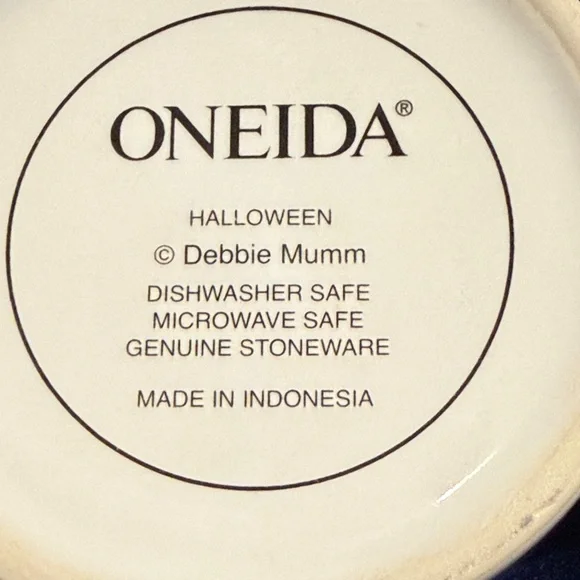 Pair of Halloween Mugs by Debbie Mumm  Owl, Crescent Moon, Frankenstein Oneida - Picture 13 of 15